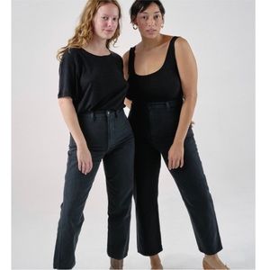 OZMA of California Kate Jean in Deadstock Black Cotton Twill